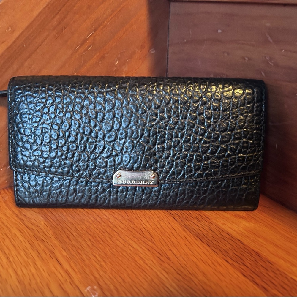 Burberry Black leather Textured Wallet